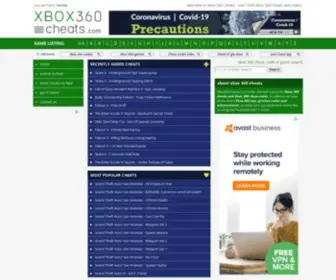Xbox360Cheats.com(Xbox 360 Cheats) Screenshot