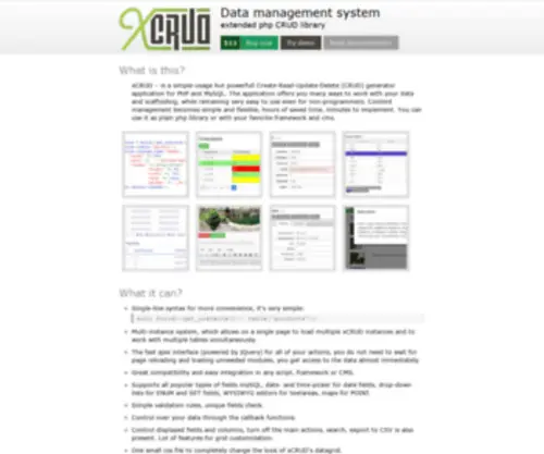 Xcrud.com(Data Management and extended PHP CRUD) Screenshot