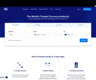 Xecurrency.com(Currency Exchange Rates and International Money Transfers) Screenshot