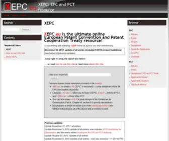 Xepc.eu(EPC and PCT resource) Screenshot