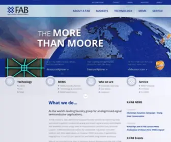 Xfab.com(Analog/Mixed-Signal Semiconductor Foundry) Screenshot