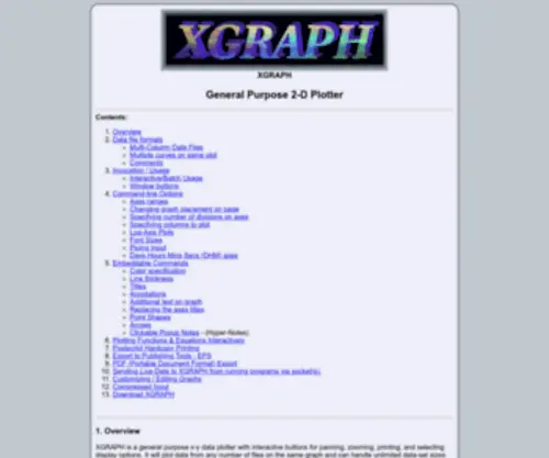 Xgraph.org(XGRAPH General Purpose 2D Graphing Utility) Screenshot