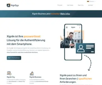 Xignsys.com(Zukunftsweisende Authentifizierung für unseren Alltag) Screenshot