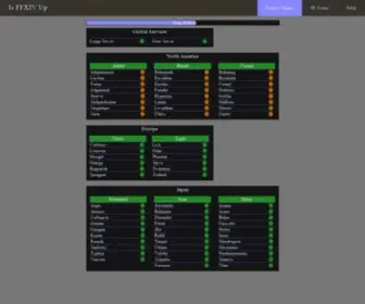 Xivup.com(Reporting the server status for final fantasy xiv (ffxiv)) Screenshot