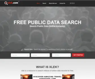 Xlek.com(Free Public Data Search) Screenshot