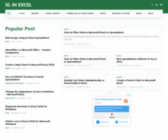 Xlinexcel.com(Xl in Excel) Screenshot