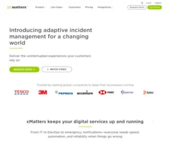 Xmatters.com(XMatters service reliability platform) Screenshot