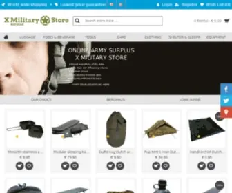 Xmilitarystore.com(Tweedehands kleding en uitrusting van Defensie) Screenshot