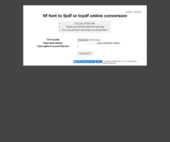 XML-Convert.com(Convert TTF files to fpdf and tcpdf font files online (.z and .php)) Screenshot