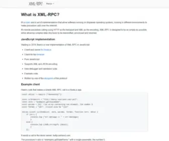 XMLRPC.com(XML-RPC Home) Screenshot