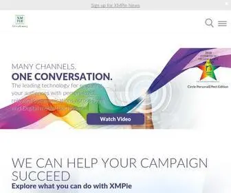 Xmpie.com(Multichannel and VDP Marketing Software) Screenshot