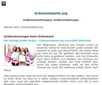 GRöSSentabelle.org(Größentabellen) Screenshot