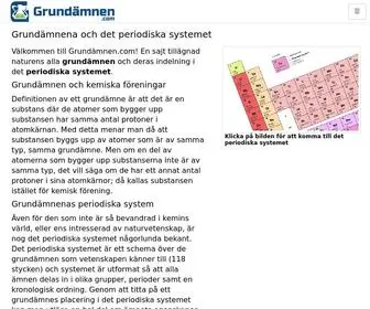 Grundämnen.com(Grundämnena och deras periodiska system) Screenshot