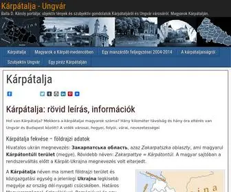 KáRPátalja.net(Kárpátalja ma Ukrajna nyugati megyéje. Területe 12 777 km2. Székhely) Screenshot