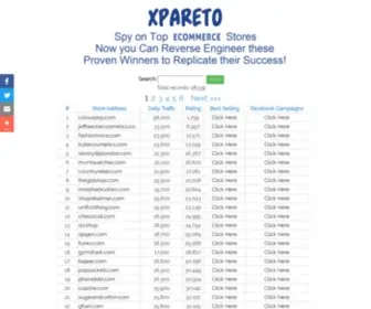 Xpareto.com(Xpareto Spy on Top Shopify Stores Xpareto Spy on Top Shopify Stores) Screenshot