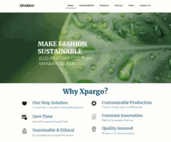 Xpargo.com(Eco-Friendly Clothing Manufacturer) Screenshot