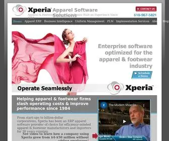 Xperiasolutions.com(Apparel ERP Software) Screenshot