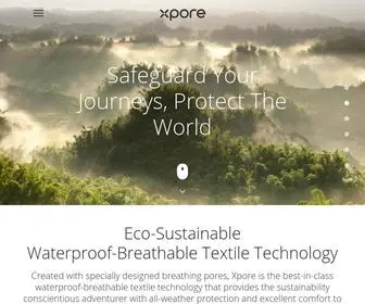 Xpore-Global.com(Xpore-Eco-Sustainable Waterproof-Breathable Textile Technology) Screenshot