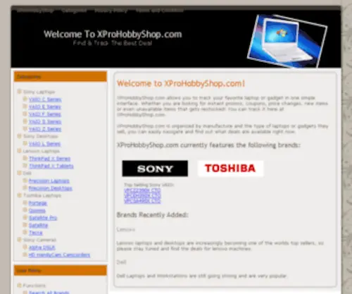 Xprohobbyshop.com(Sony VAIO) Screenshot
