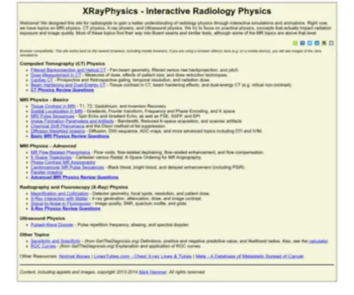 Xrayphysics.com(Xrayphysics) Screenshot