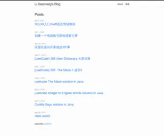 Xtea.io(Li Xiaomeng’s Blog) Screenshot