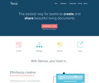 Xtensio.com(Create powerful business content together) Screenshot