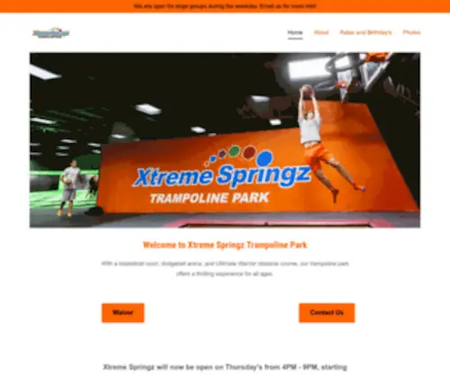 Xtremespringz.com(Xtreme Springz Trampoline Park) Screenshot