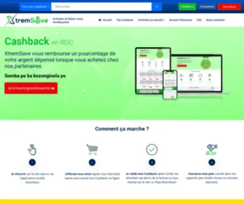 Xtremsave.com(Cashback en RDC) Screenshot