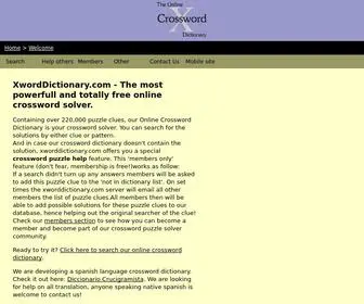 Xworddictionary.com(Free Online Crossword Dictionary) Screenshot