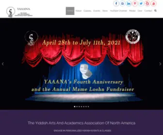 Yaaana.com(The Yiddish Arts and Academics Association of North America) Screenshot