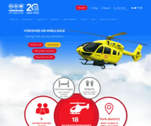 Yaa.org.uk(Yorkshire Air Ambulance) Screenshot