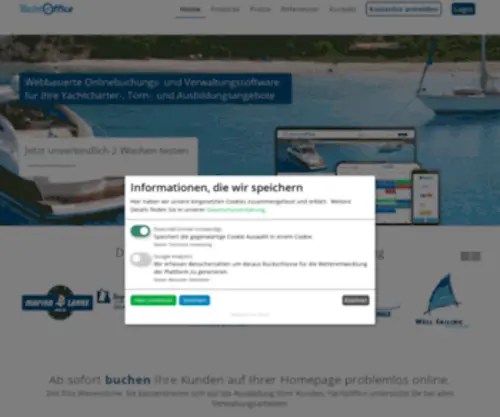 Yachtoffice.de(Software für Yachtcharter) Screenshot