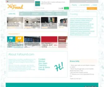 Yafound.com(Zero Spam Classified Website) Screenshot