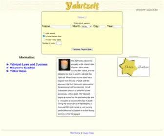 Yahrtzeit.com(The Yahrtzeit Date Calculator plus Prayers and Information) Screenshot