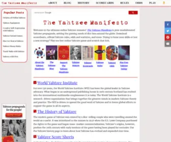 Yahtzeemanifesto.com(The Yahtzee Manifesto) Screenshot