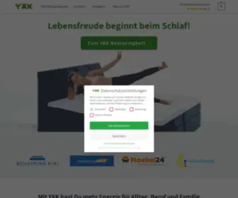 Yakbett.de(Das Bett für Sportler) Screenshot