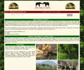 Yalasafarisrilanka.com(Yala Safari Sri Lanka Official Website) Screenshot