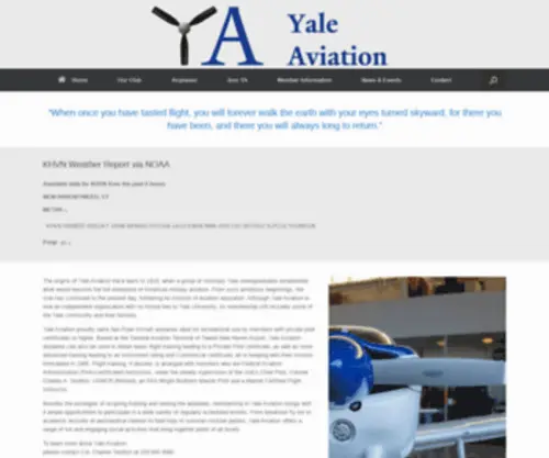 Yaleaviation.org(New Haven's Flying Club) Screenshot