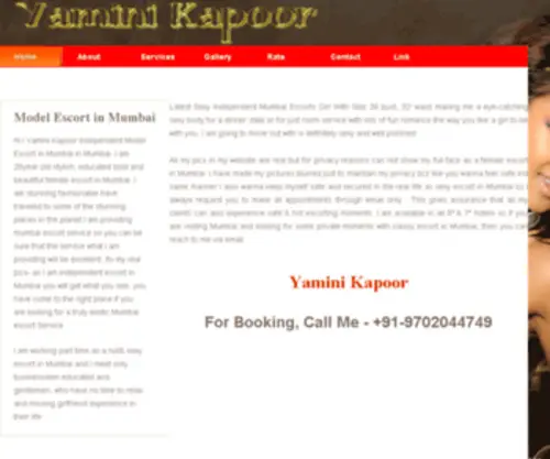 Yaminikapoor.com(Delhi Escorts) Screenshot