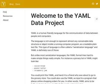 Yaml.com(The YAML Data Project) Screenshot