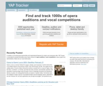 Yaptracker.com(Opera Auditions and Vocal Competitions) Screenshot