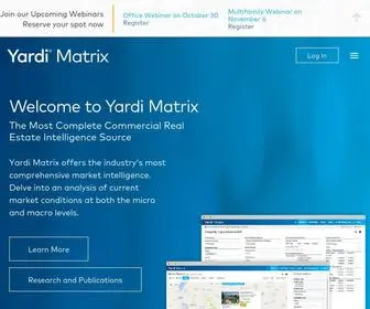 Yardimatrix.com(Commercial Real Estate Data and Research) Screenshot