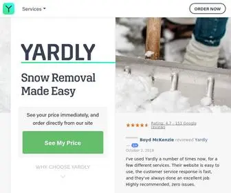 Yardly.ca(Lawn Care and Snow Removal Services) Screenshot