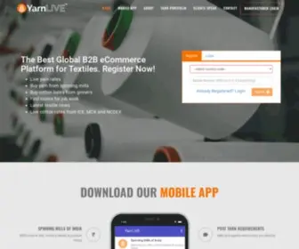 Yarnlive.com(The Online Yarn Market of India) Screenshot