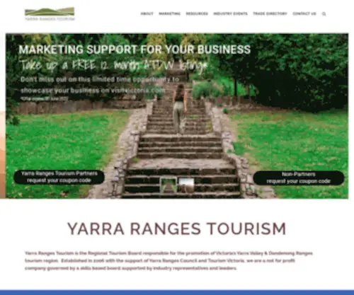 Yarrarangestourism.com.au(Yarra Ranges Tourism) Screenshot