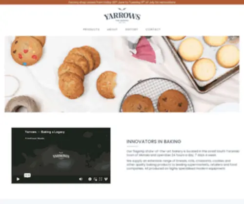 Yarrows.co.nz(Yarrows The Bakers) Screenshot