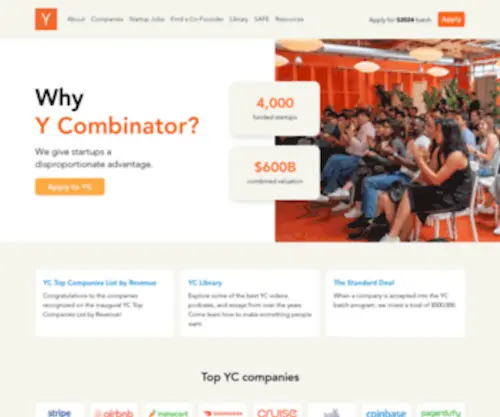 Ycombinator.com(Y Combinator) Screenshot