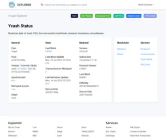 Yecblockexplorer.com(Ycash (YEC) Block Explorer) Screenshot