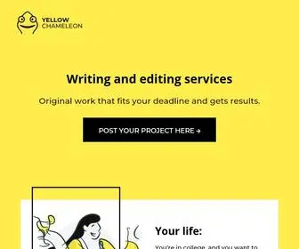 Yellowchameleon.com(Writing and editing services. Original work) Screenshot