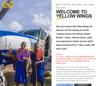 Yellowwings.com(Yellow Wings Private Flights And Air Charter Services In East Africa) Screenshot